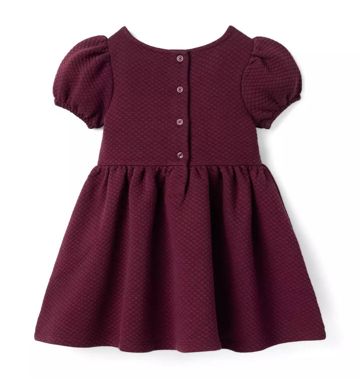 JANIE & JACK NIÑA VESTIDO QUILTED BOW DARK PURPLE