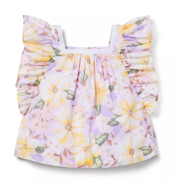JANIE & JACK NIÑA BLUSA FLORAL MULTICOLOR
