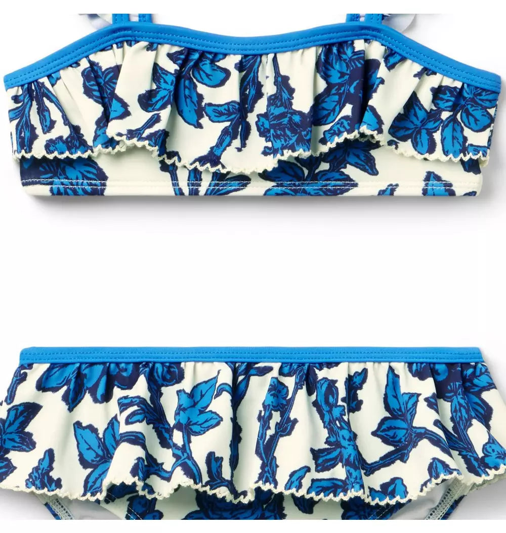 JANIE & JACK NIÑA VESTIDO DE BAÑO FLORAL BLUE