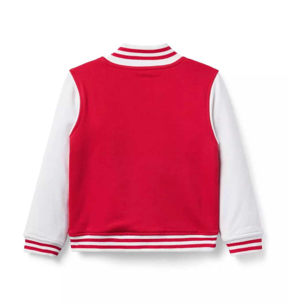 JANIE & JACK NIÑO ABRIGO VARSITY BOMBER RED