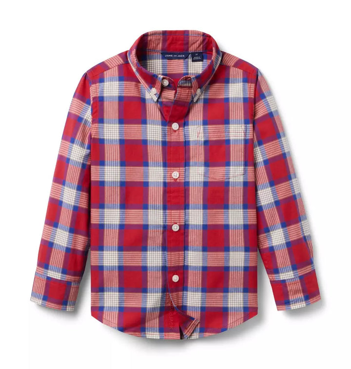 JANIE & JACK NIÑO CAMISA THE PLAID M/L