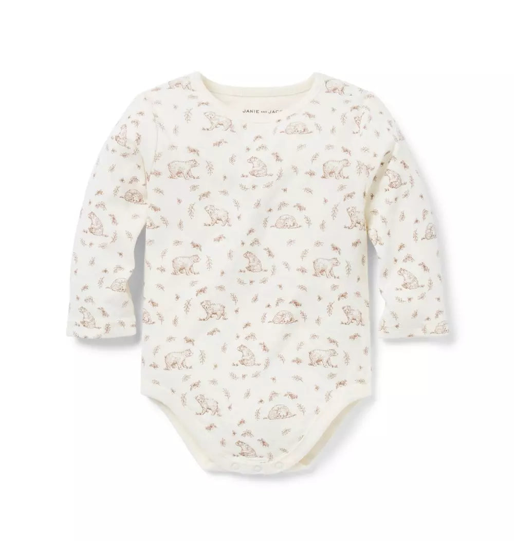 JANIE &amp; JACK BEBE NIÑO BODY U K NEUTRAL BEAR TOILE WB