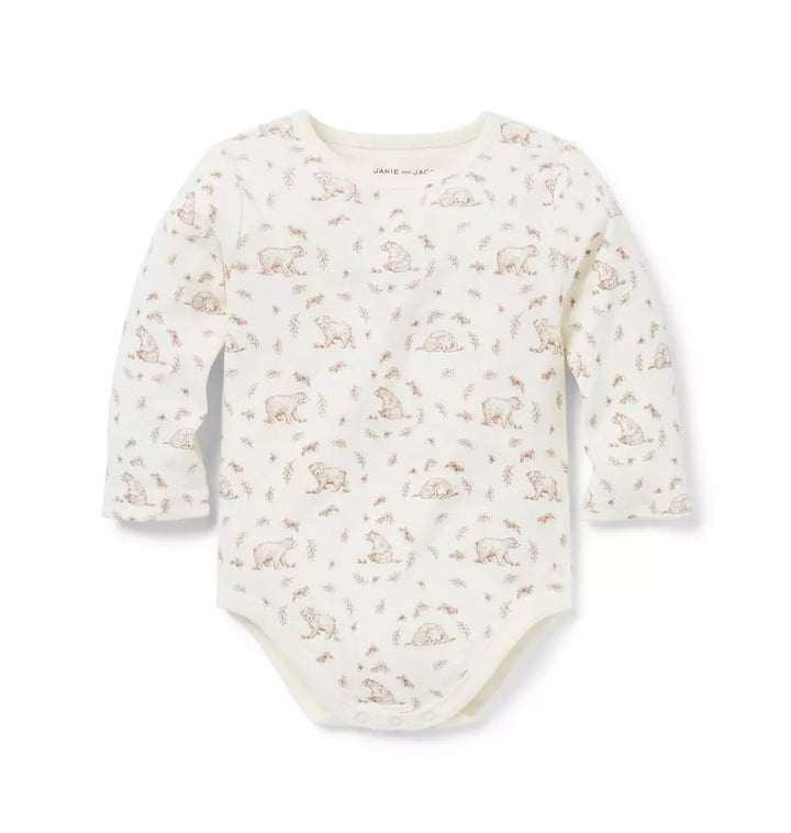 JANIE &amp; JACK BEBE NIÑO BODY U K NEUTRAL BEAR TOILE WB