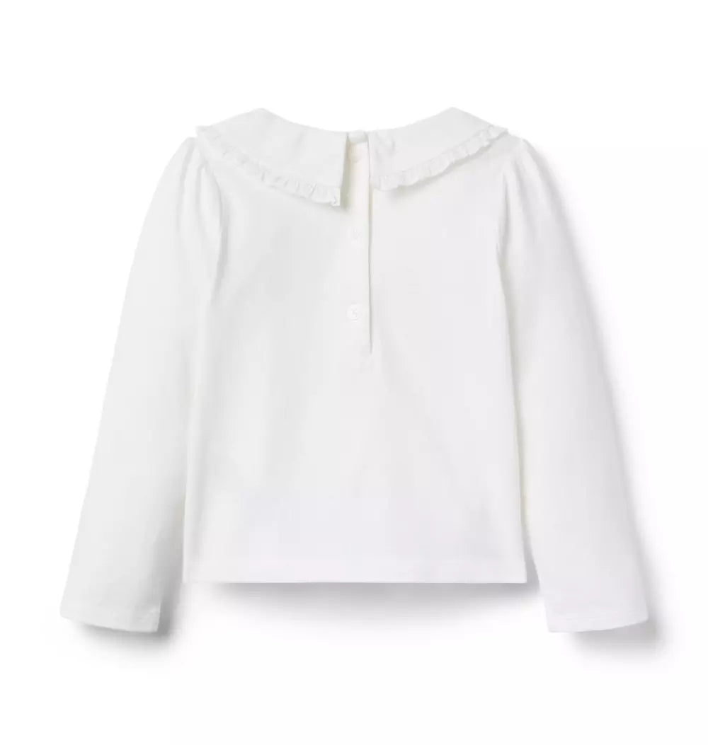 JANIE & JACK NIÑA BLUSA RUFFLE COLLAR M/L WHITE