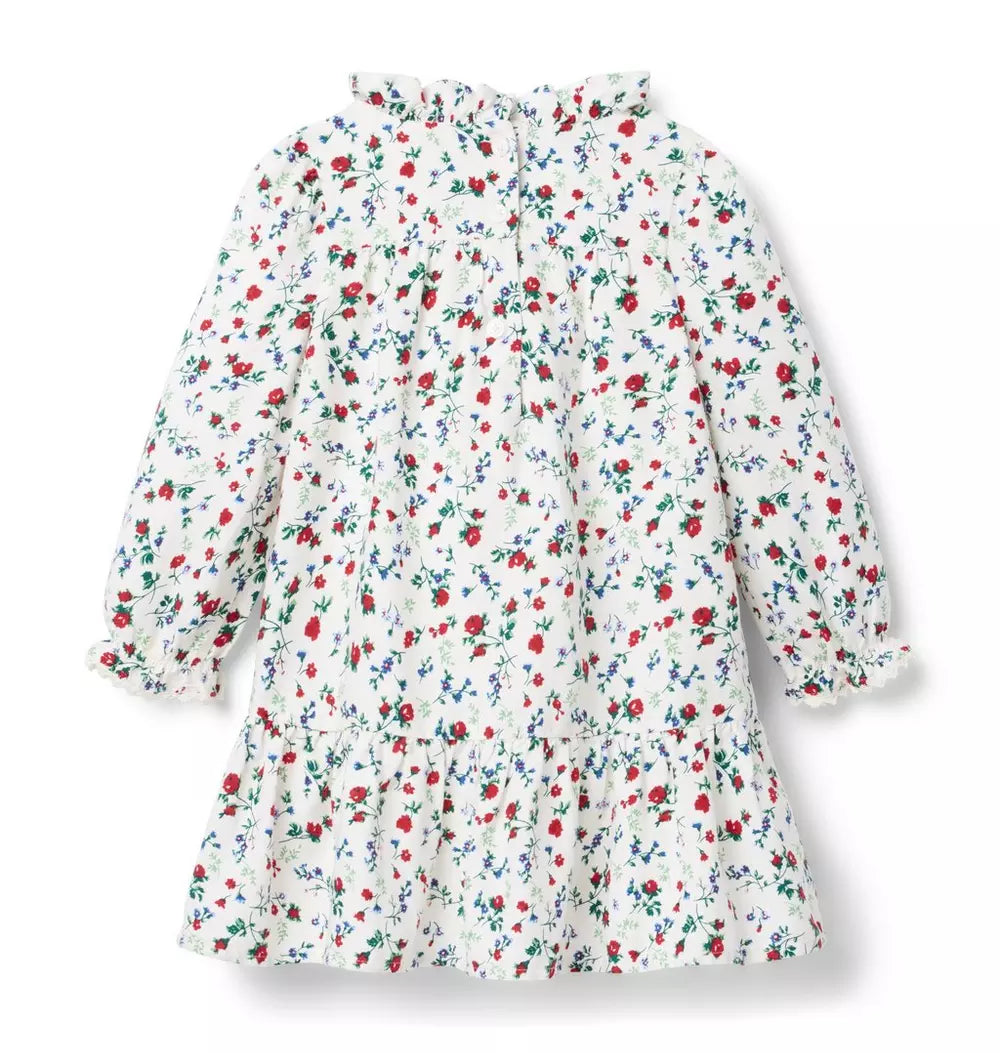 JANIE & JACK NIÑA VESTIDO FLORAL IVORY