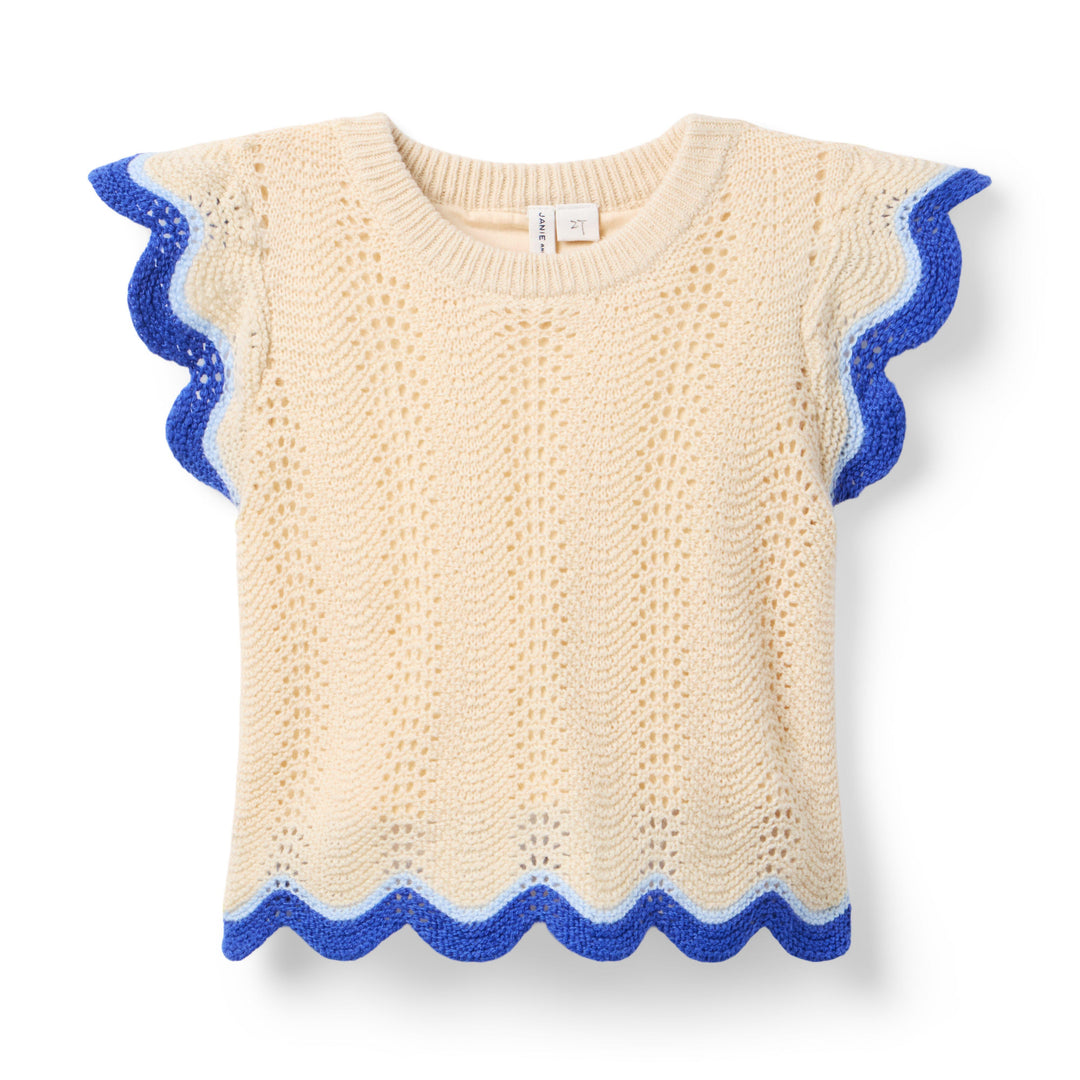 Janie &amp; Jack Blusa Blu Crochet M/c Multi para Niña