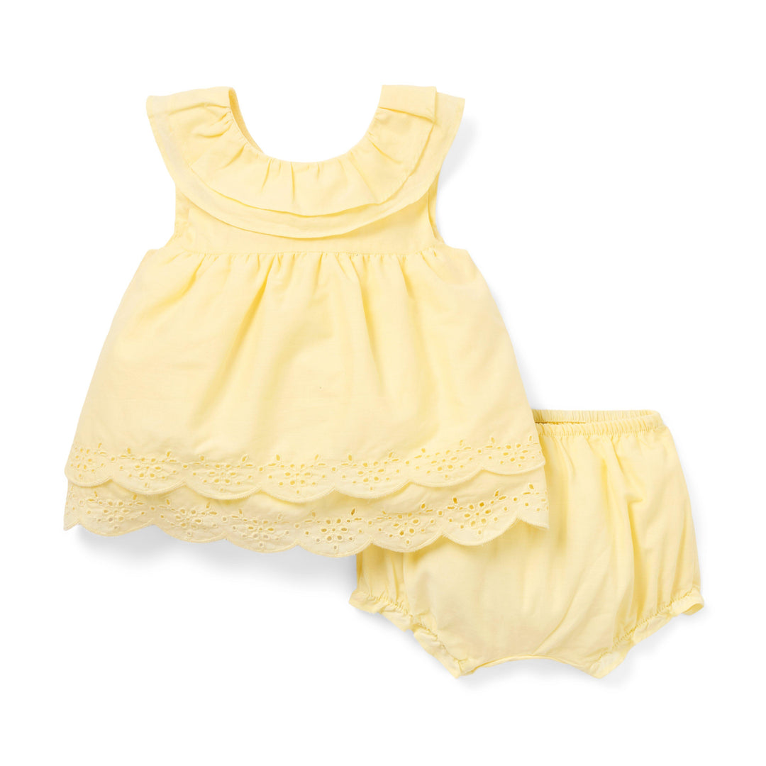 Janie &amp; Jack Conjunto De Short Eyelet Sl Yellow para Bebé Niña