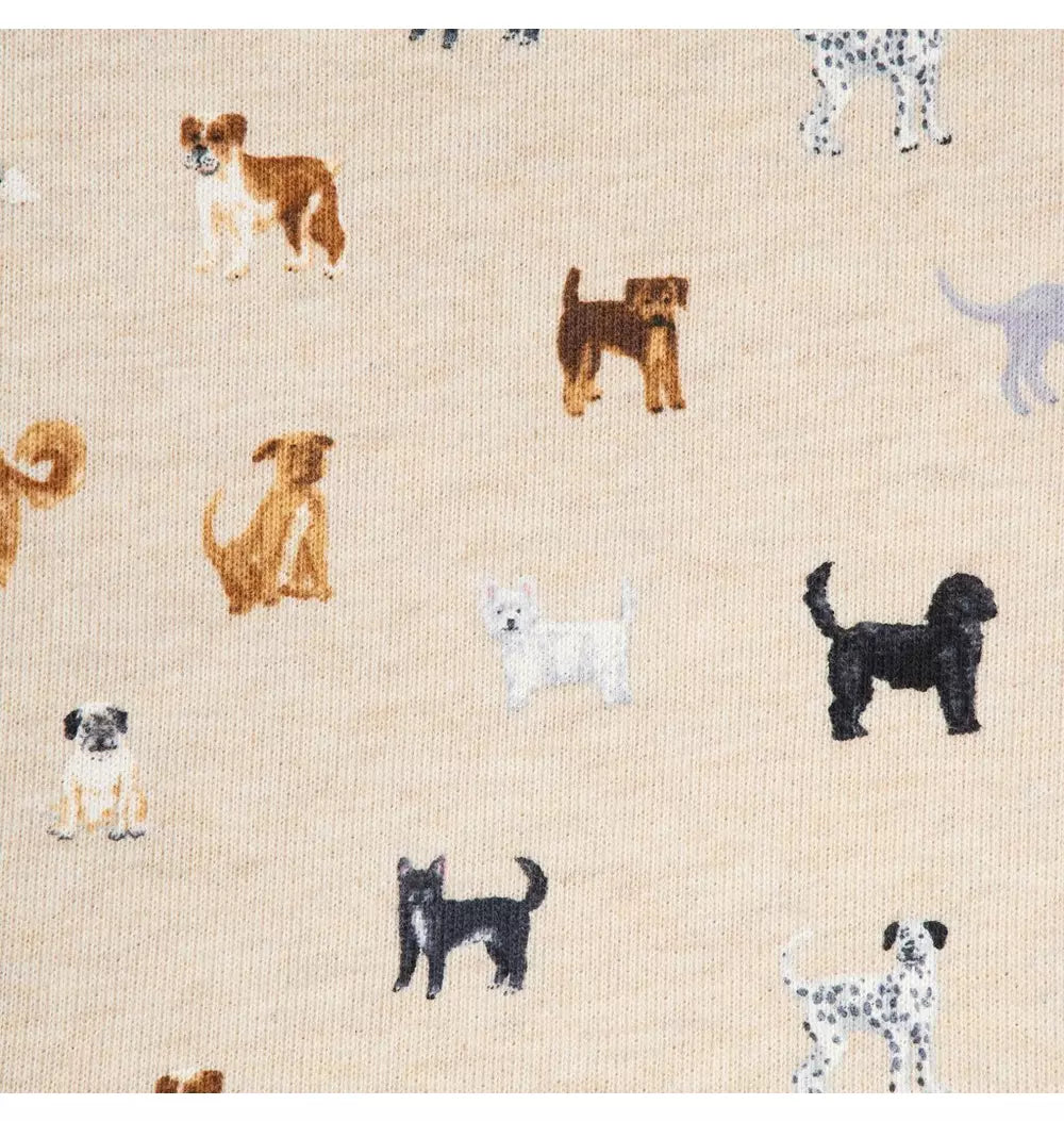 JANIE & JACK BEBE NIÑO TSHIRT DOG ICON TERRY KHAKI