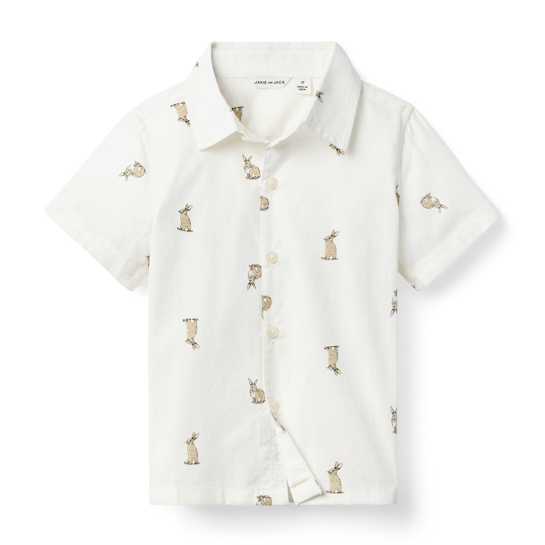 Janie &amp; Jack Camisa Bunny M/c White para Bebé Niño