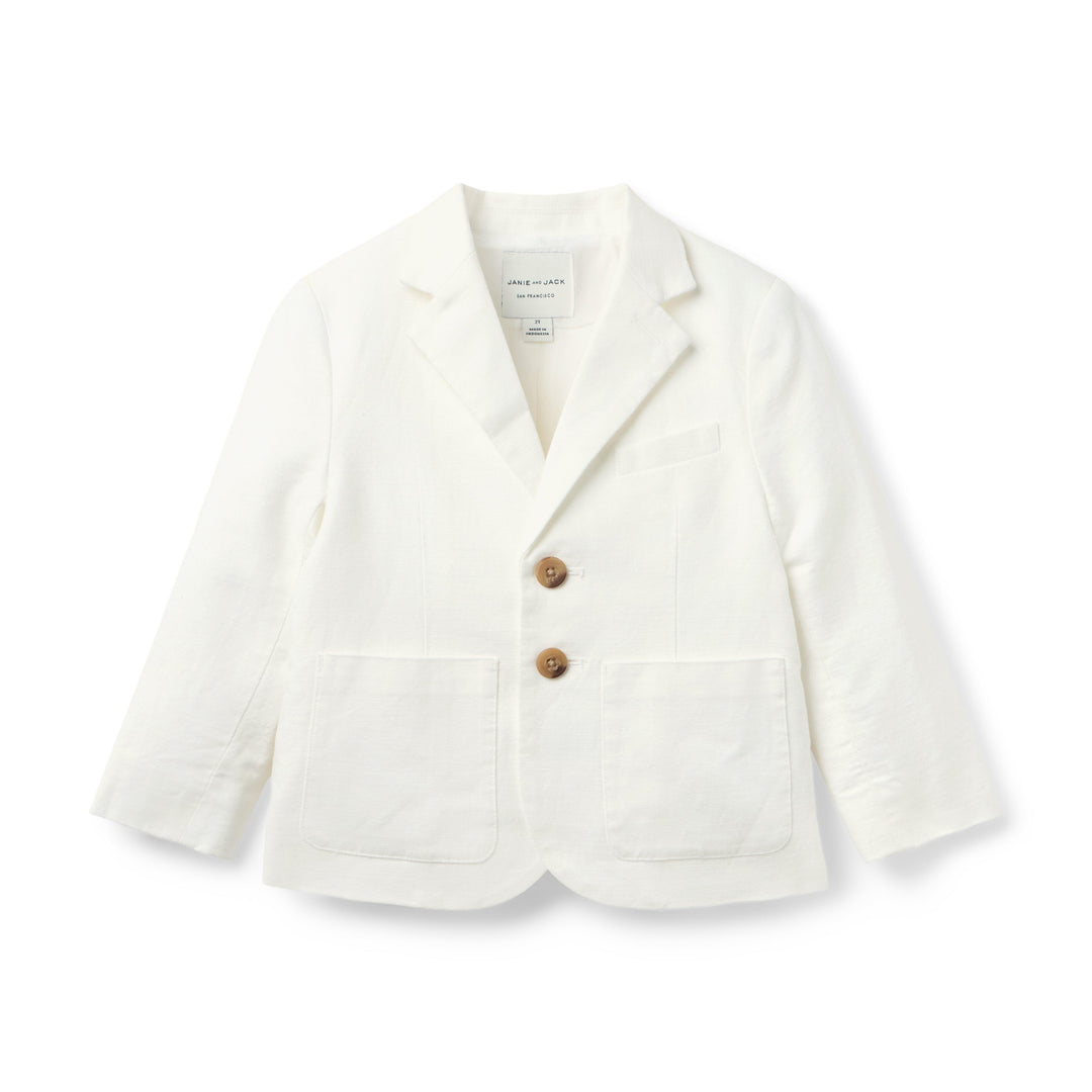 Janie &amp; Jack Blazer Linen White para Bebé Niña