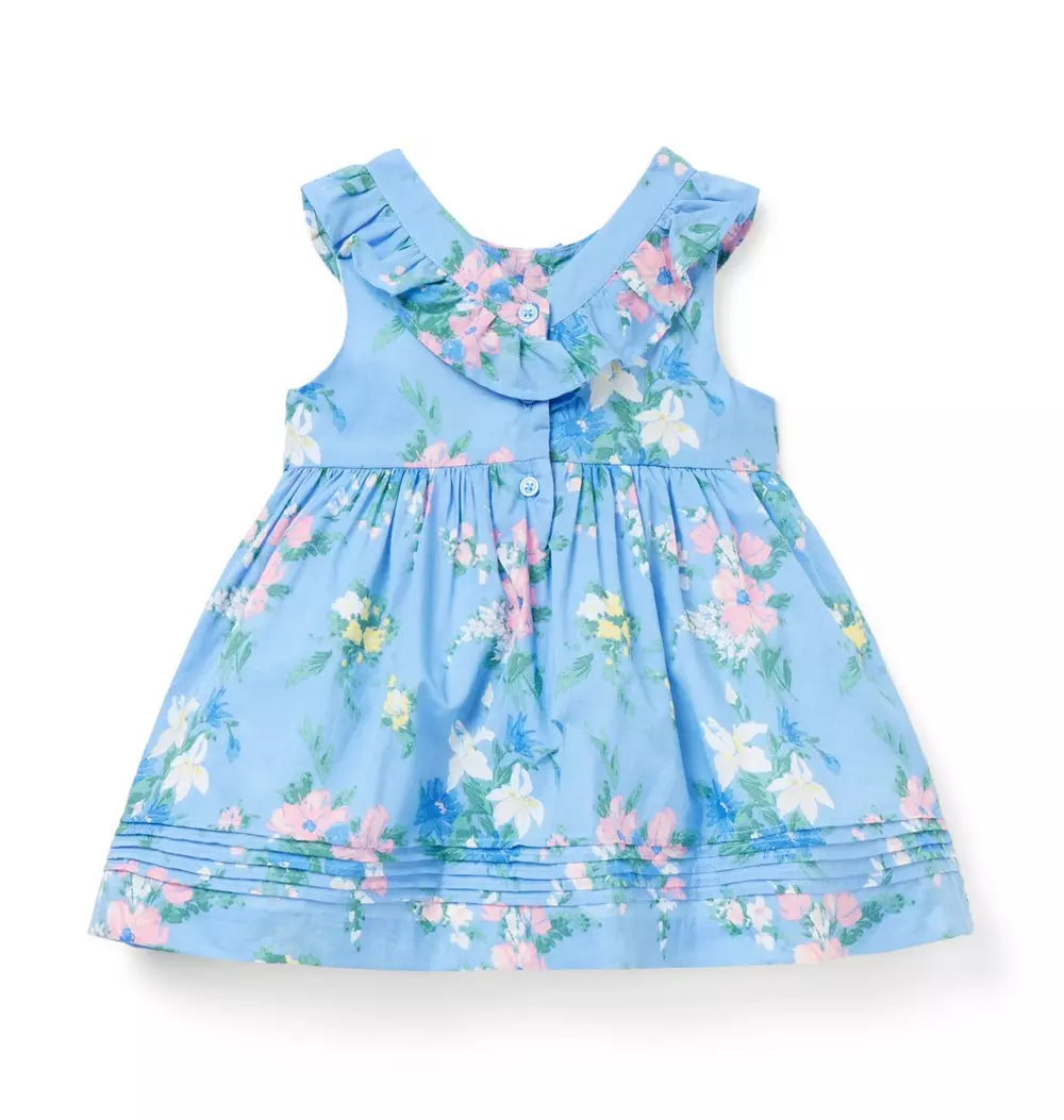 JANIE & JACK BEBE NIÑA VESTIDO FLORAL BLUE