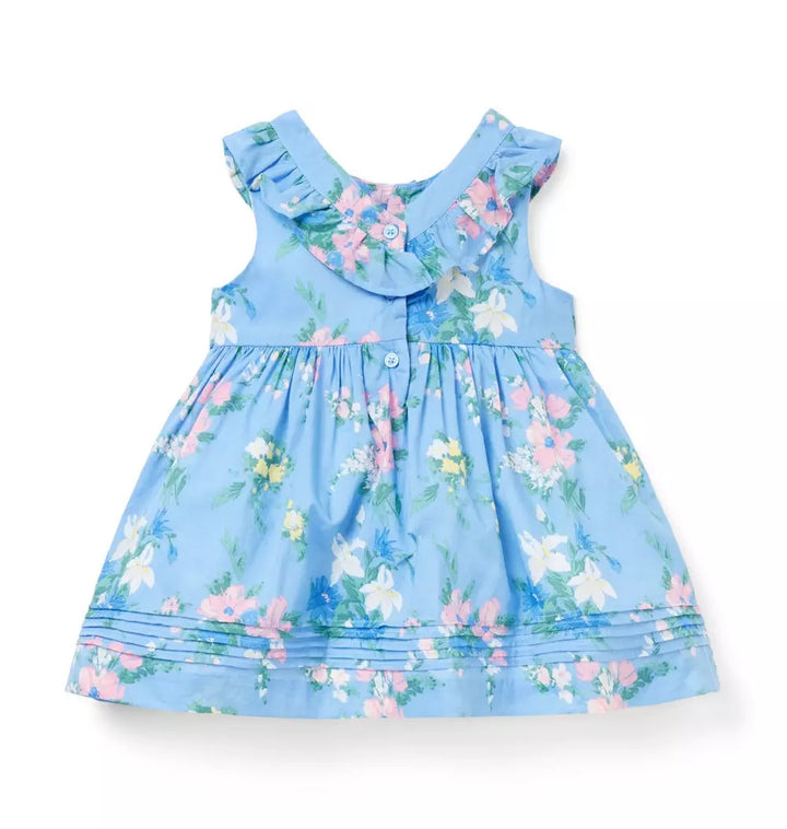 JANIE & JACK BEBE NIÑA VESTIDO FLORAL BLUE