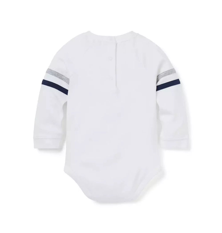 JANIE & JACK BEBE NIÑO BODY RACE CAR ICON TERRY SHAWL M/L WHITE