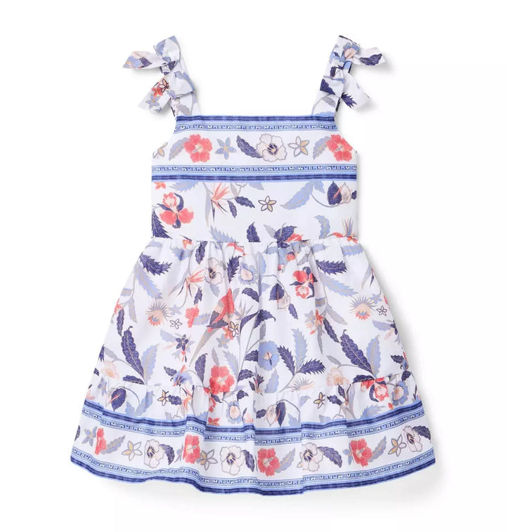 JANIE & JACK NIÑA VESTIDO BIRD FLORAL MULTICOLOR