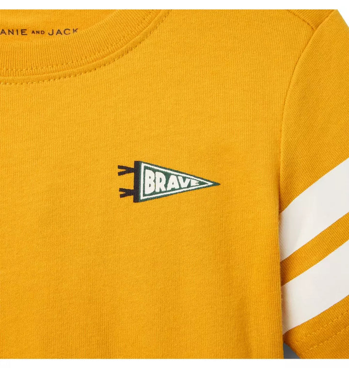 JANIE & JACK NIÑO TSHIRT PIECED GRAPHIC YELLOW