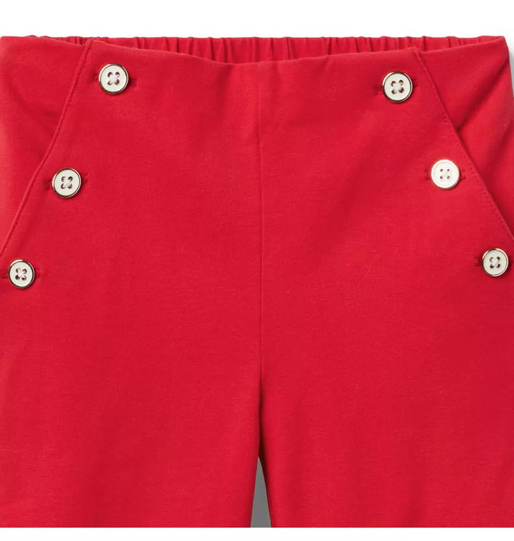 JANIE & JACK NIÑA PANTALON WIDE LEG BUTTON RED