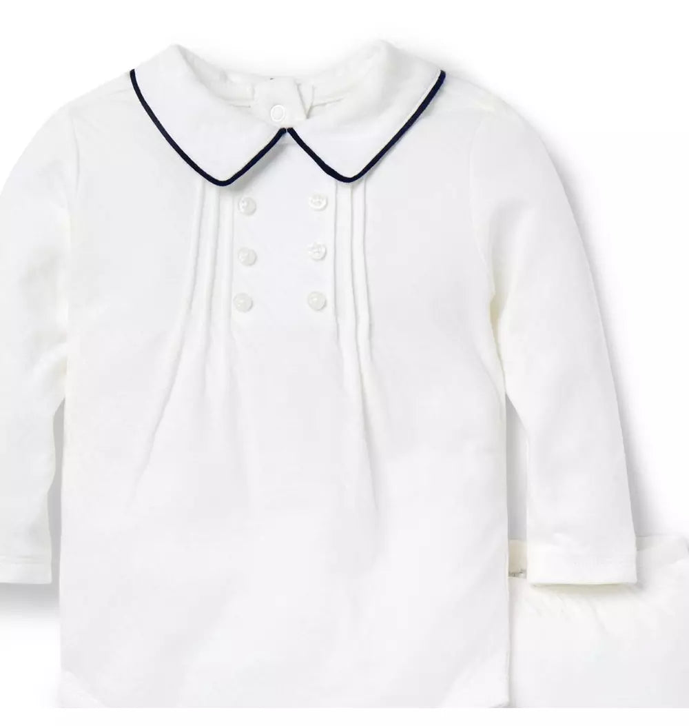 JANIE & JACK BEBE NIÑO CONJ. DE PANTALON TUX COLLAR M/L GRAY