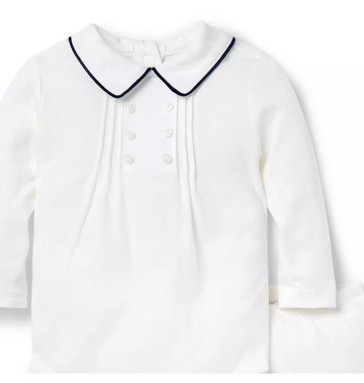 JANIE & JACK BEBE NIÑO CONJ. DE PANTALON TUX COLLAR M/L GRAY