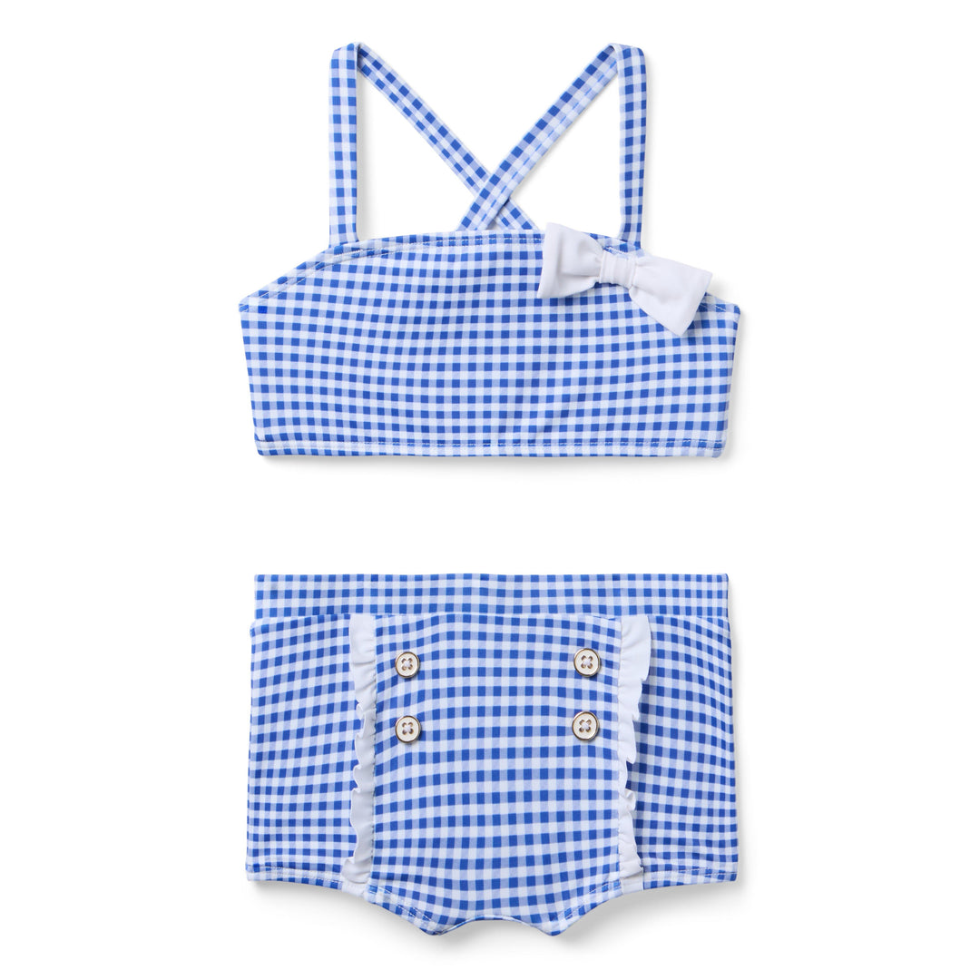 Janie &amp; Jack Vestido de Baño Gingham Blue para Niña