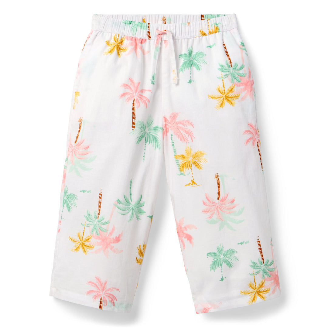 Janie &amp; Jack Pantalon Palm Casual White para Niña
