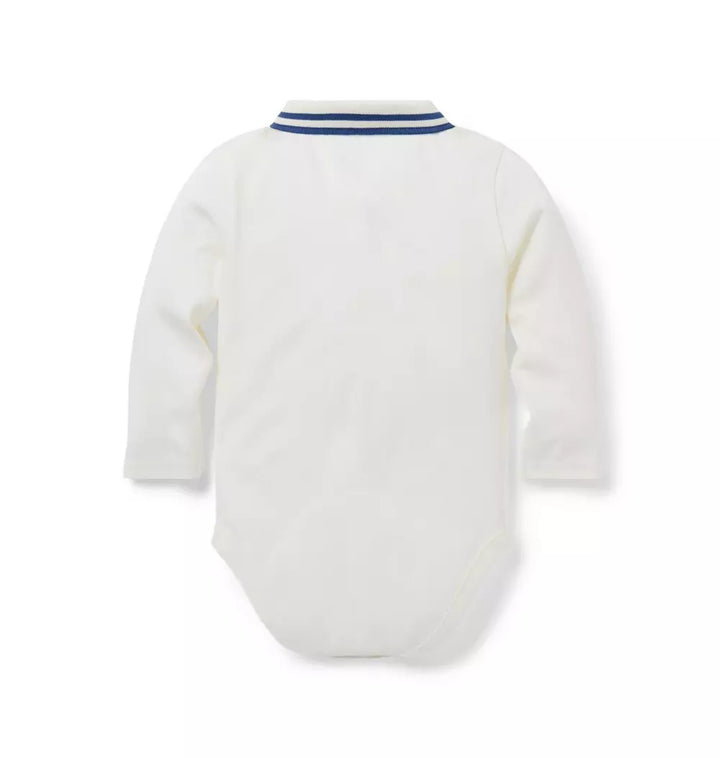 JANIE & JACK BEBE NIÑO BODY B K WHITE PENGUIN ICON POLO M/L