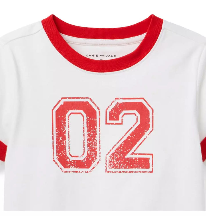 JANIE & JACK NIÑO TSHIRT VARSITY GRAPHIC M/C RED