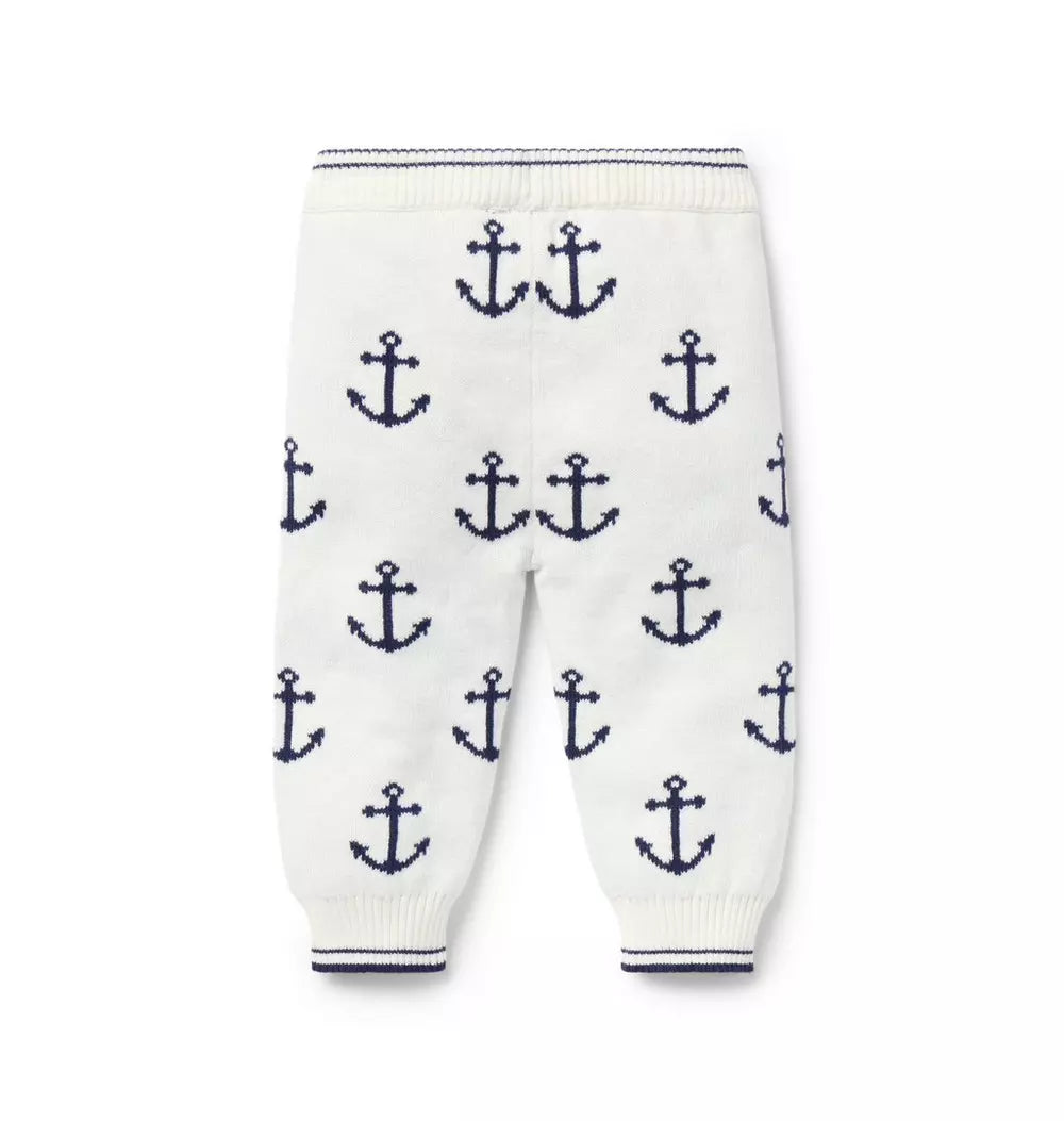 JANIE & JACK BEBE NIÑO PANTALON ANCHOR WHITE