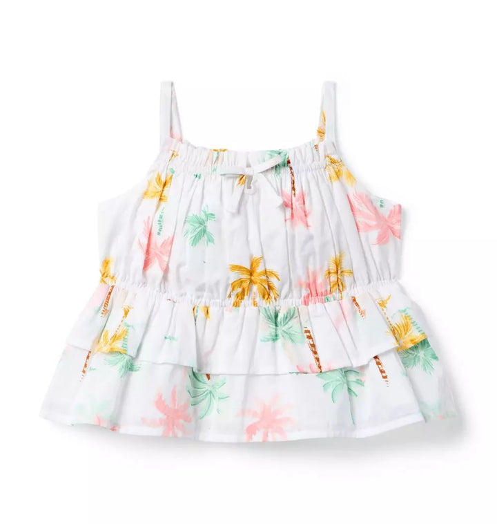 JANIE & JACK NIÑA BLUSA PALM TREE RUFFLE