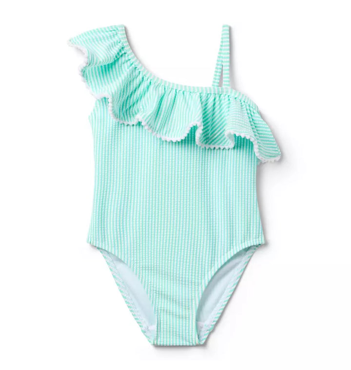 JANIE & JACK NIÑA VESTIDO DE BAÑO STRIPED TURQUOISE