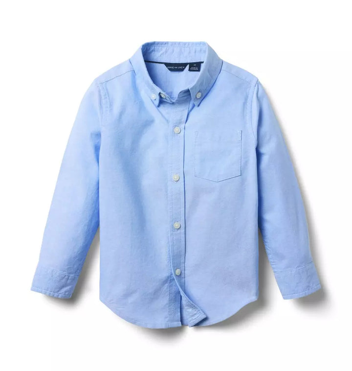 JANIE & JACK NIÑO CAMISA OXFORD BUTTON UP M/L BLUE