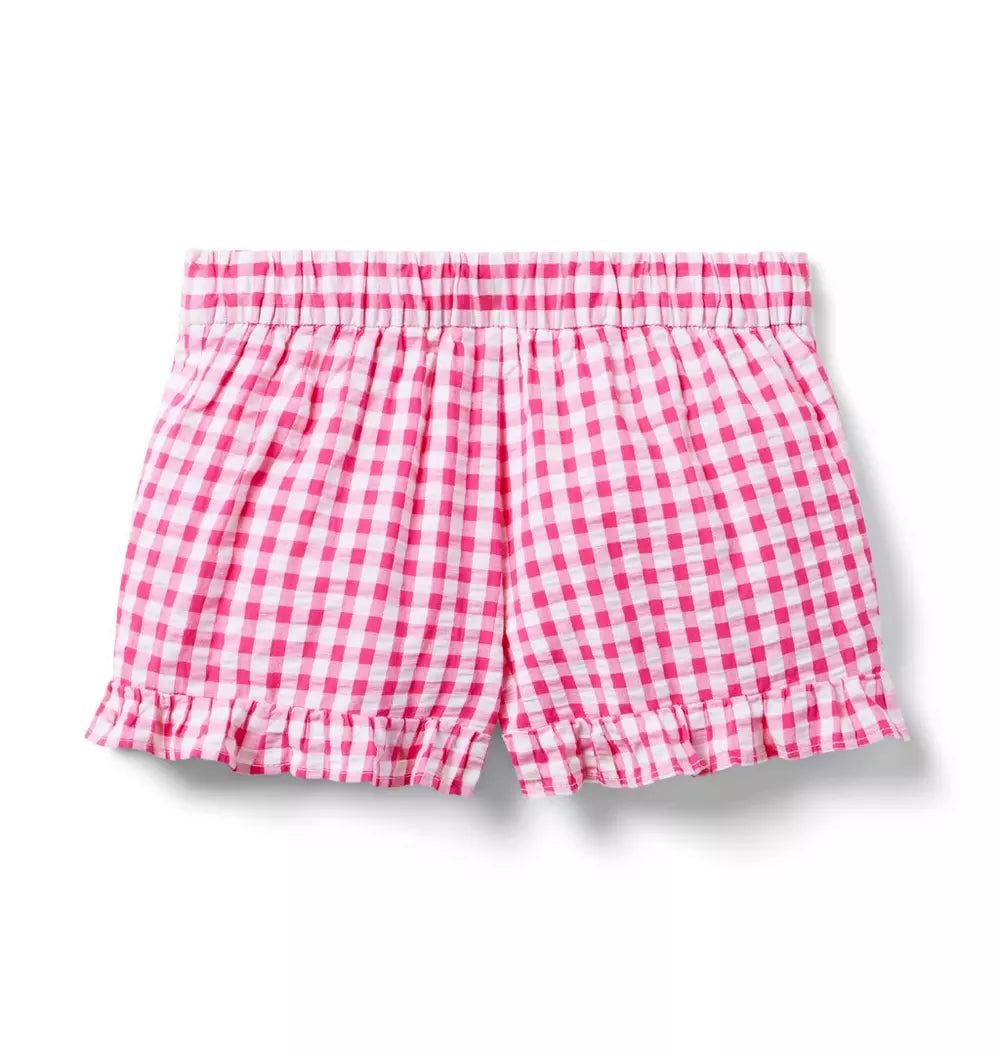 JANIE & JACK NIÑA SHORT GINGHAM PINK