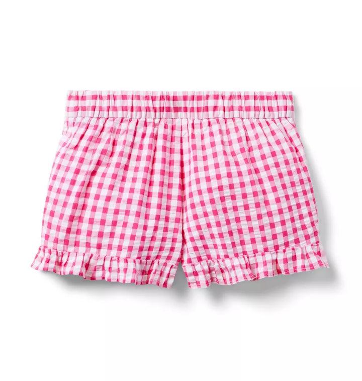 JANIE & JACK NIÑA SHORT GINGHAM PINK