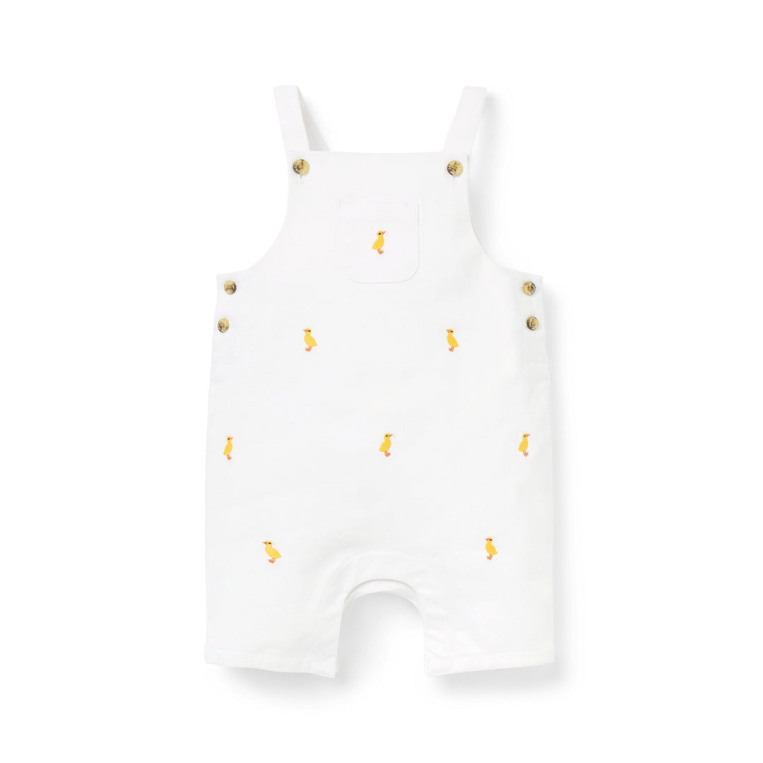 Janie &amp; Jack Overol Duckling White para Bebé Niño