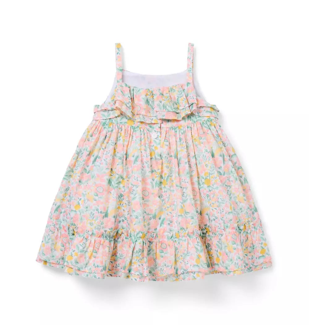 JANIE & JACK BEBE NIÑA VESTIDO FLORAL WHITE