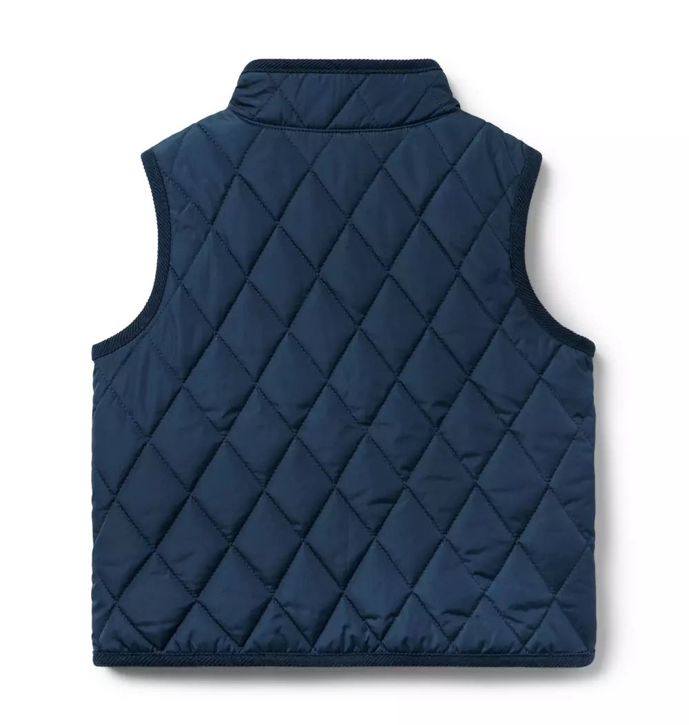 JANIE & JACK NIÑO ABRIGO QUILTED VEST NAVY
