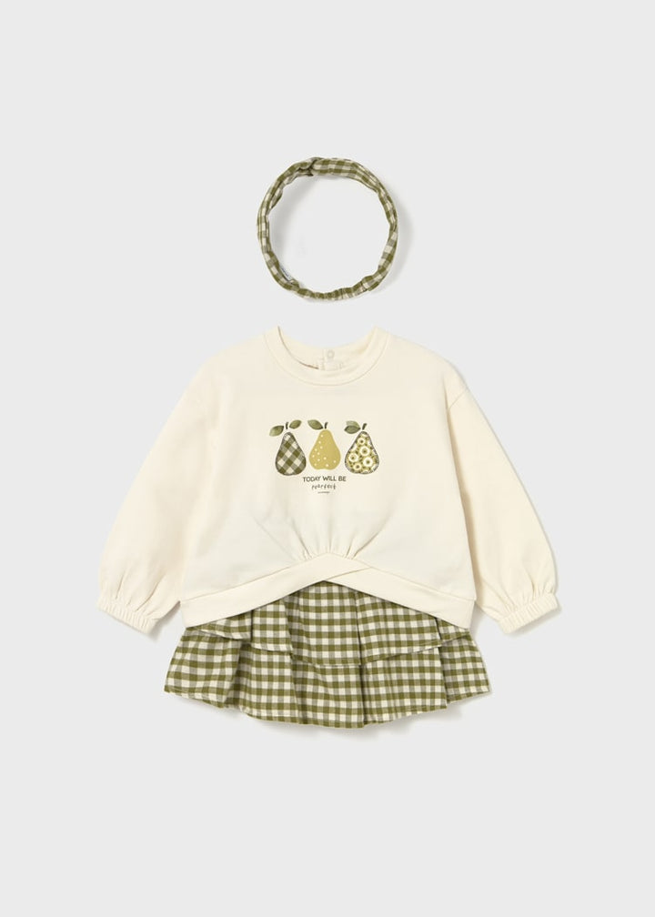 MAYORAL BEBE NIÑA CONJ. DE CONJ. DE FALDA WITH HEADHAND BAYLEAF