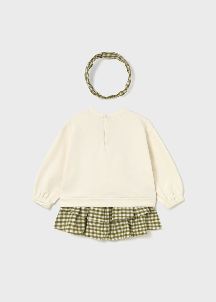 MAYORAL BEBE NIÑA CONJ. DE CONJ. DE FALDA WITH HEADHAND BAYLEAF