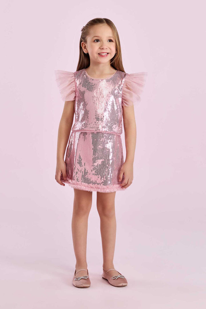 PETIT CHERIE NIÑA CONJ. FALDA ROSA PAETE