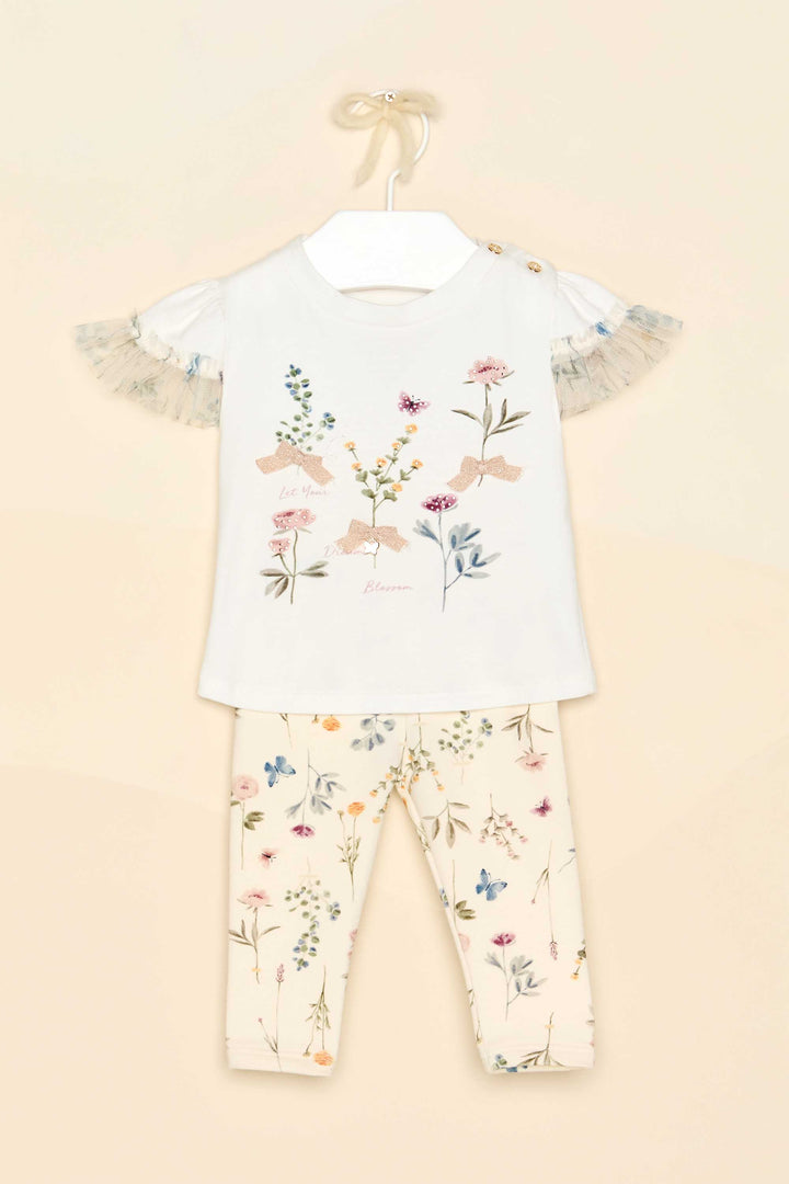 PETIT CHERIE BEBE NIÑA CONJ. DE PANTALON DOLCE GIARDINO ESTAMPADO
