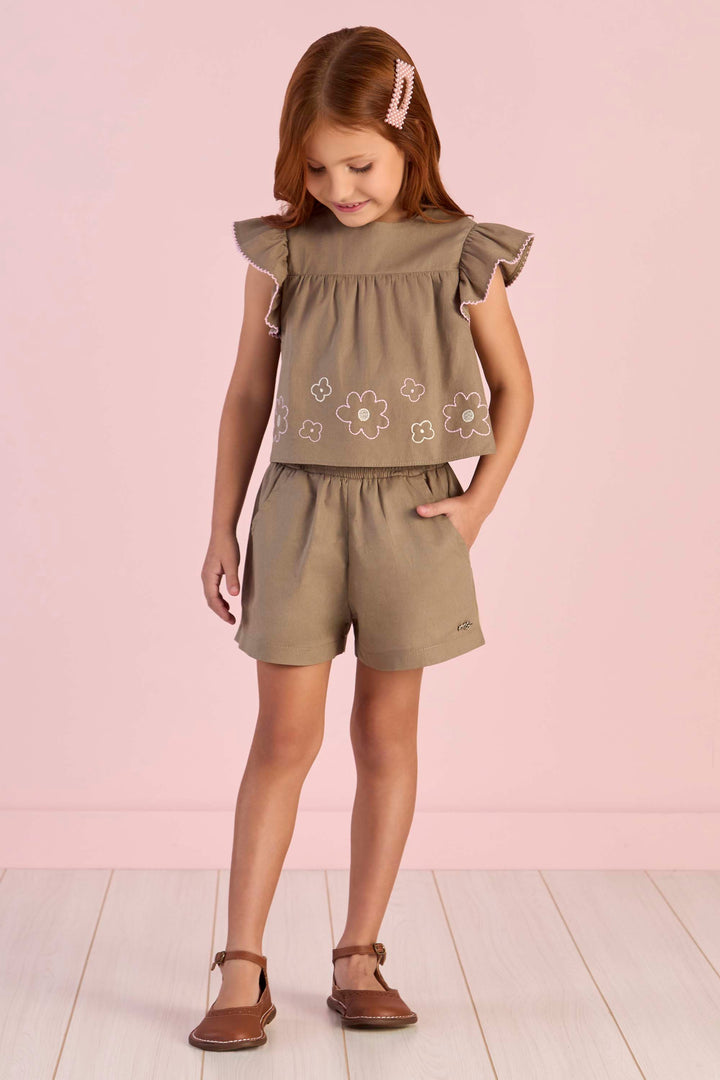 MON SUCRÉ NIÑA CONJ. DE SHORT FOREST MARROM