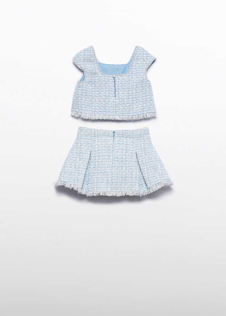 ABEL & LULA NIÑA CONJ. DE FALDA TWEED CELESTE
