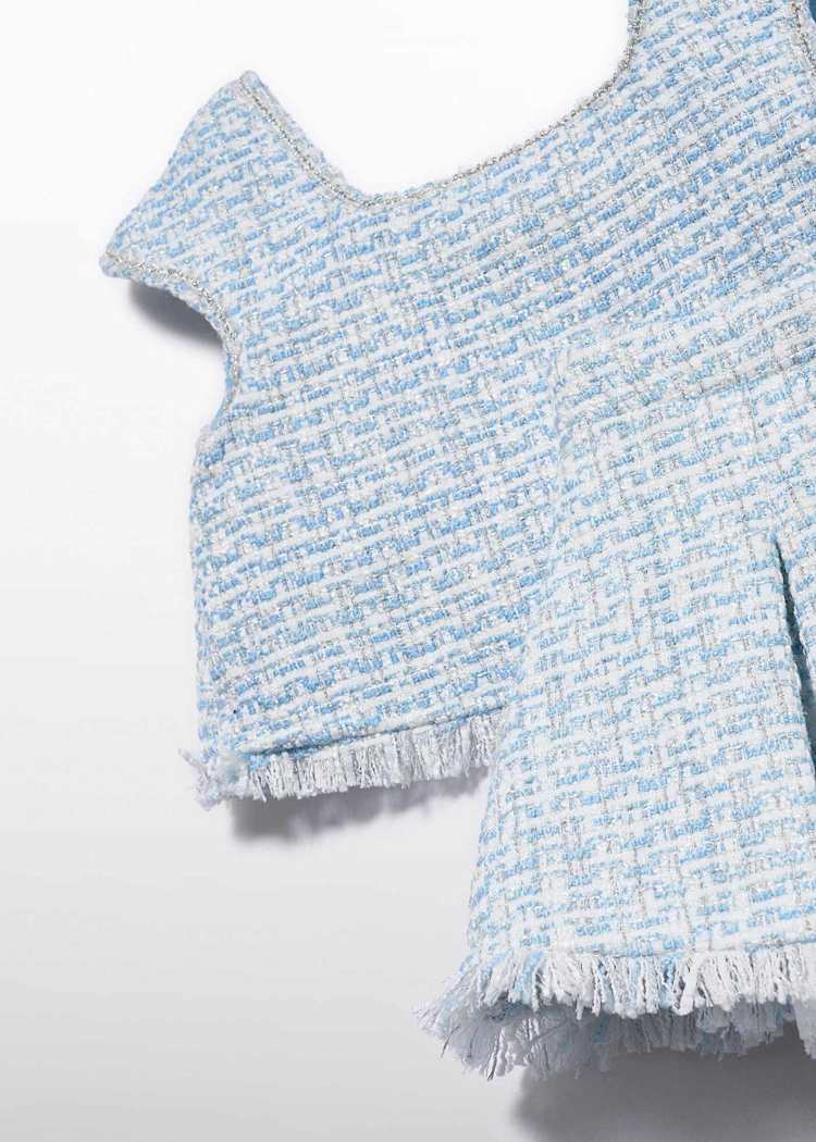 ABEL & LULA NIÑA CONJ. DE FALDA TWEED CELESTE