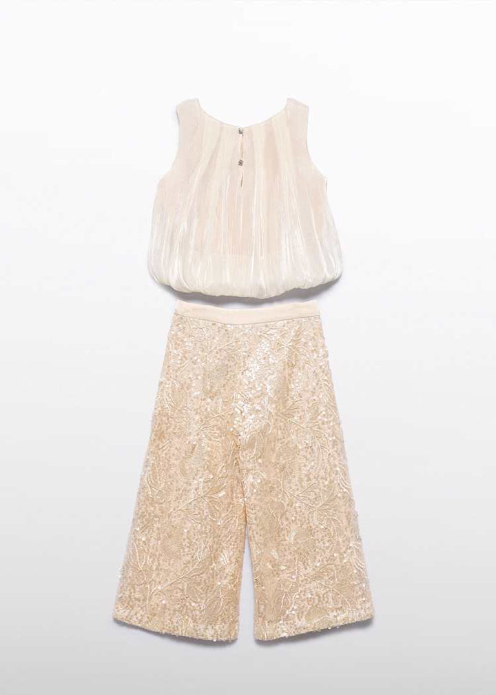 ABEL & LULA NIÑA CONJ. DE PANTALON LENTEJUELAS CHAMPAGNE