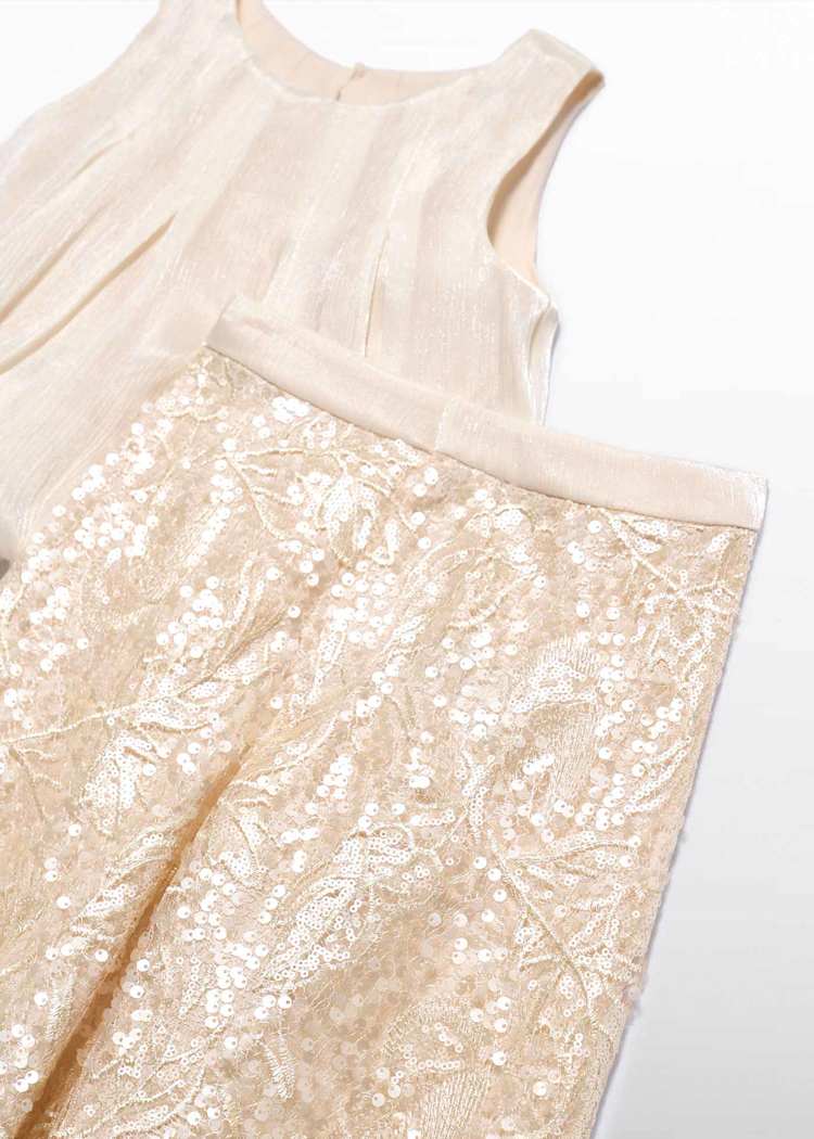 ABEL & LULA NIÑA CONJ. DE PANTALON LENTEJUELAS CHAMPAGNE