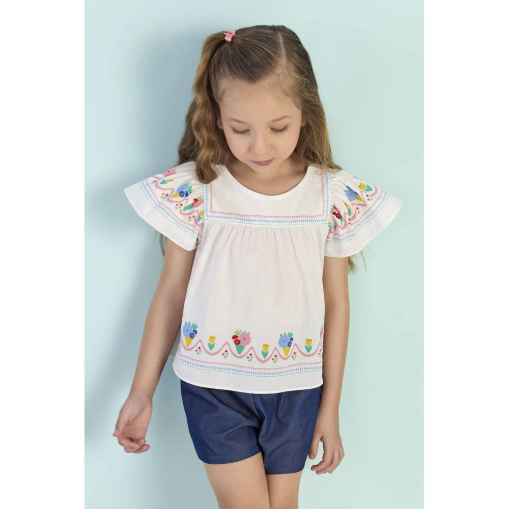 MON SUCRÉ NIÑA CONJ. DE SHORT FLOWER ESTAMPADO