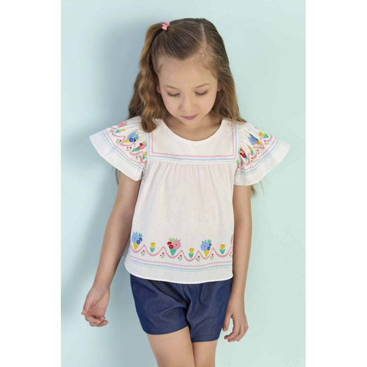 MON SUCRÉ NIÑA CONJ. DE SHORT FLOWER ESTAMPADO