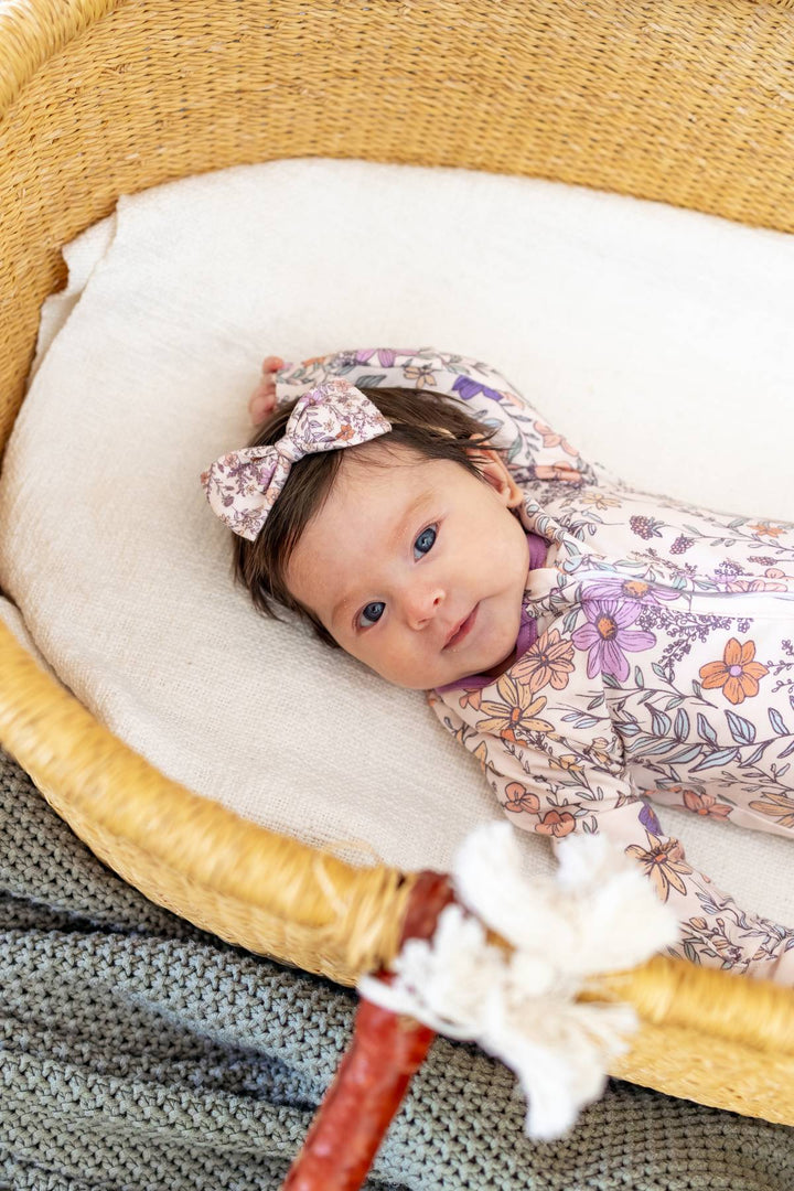 COPPER PEARL BEBE NIÑA PIJAMA CON CREMALLERA FLORA