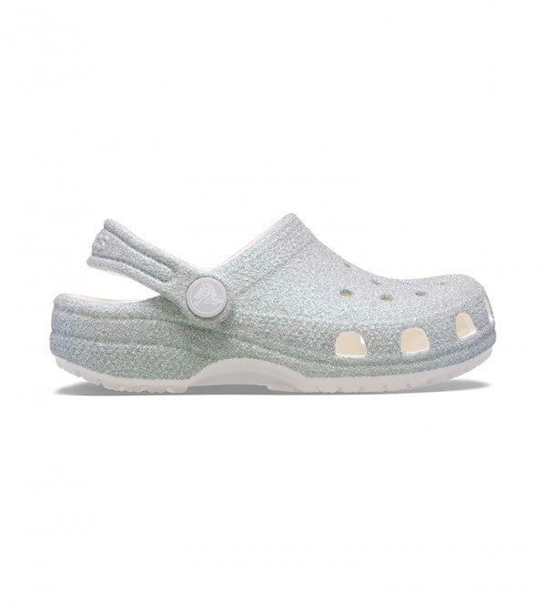 CROCS NIÑA CHANCLETA CLASSIC IRIDESCENT GLITTER CGT WHITE