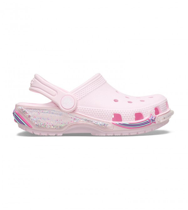 CROCS BEBE NIÑA CHANCLETA CLASSIC STAR SPARKLE SHAKER CLOG PINK MILK