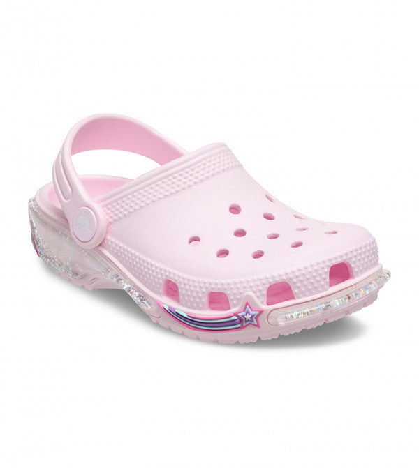 CROCS BEBE NIÑA CHANCLETA CLASSIC STAR SPARKLE SHAKER CLOG PINK MILK